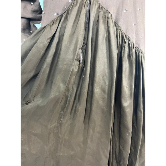 Vintage 60's Formal Women's Dress Embroidered Victorian Floral Maxi H18 - Picture 6 of 7